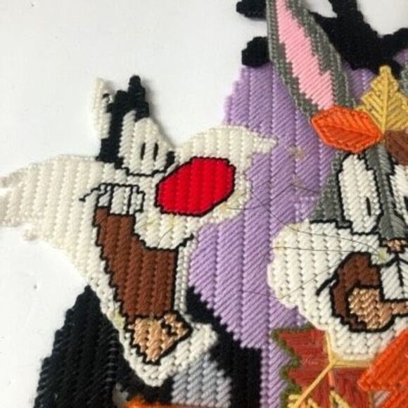 vintage halloween plastic canvas looney tunes bugs bunny daffy duck sylvester - Picture 4 of 8